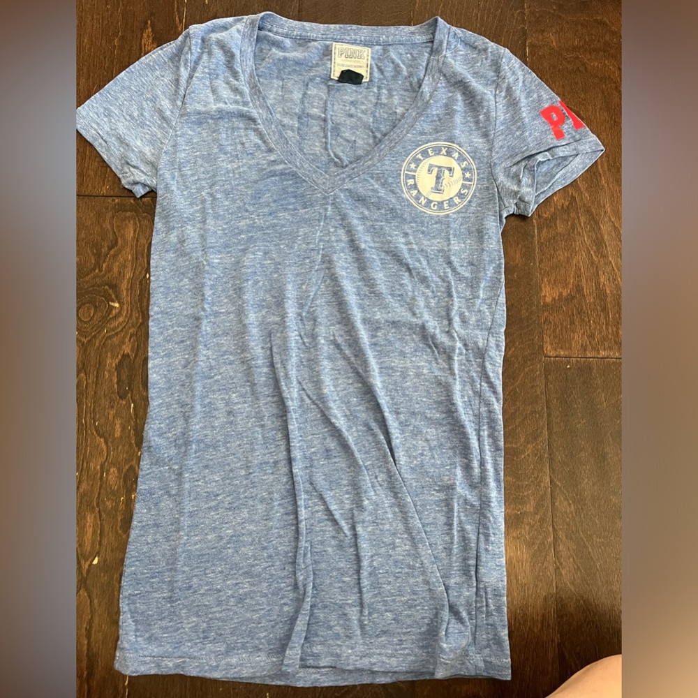 Women’s small Victoria’s Secret Pink, 5th & Ocean Texas Rangers shirt